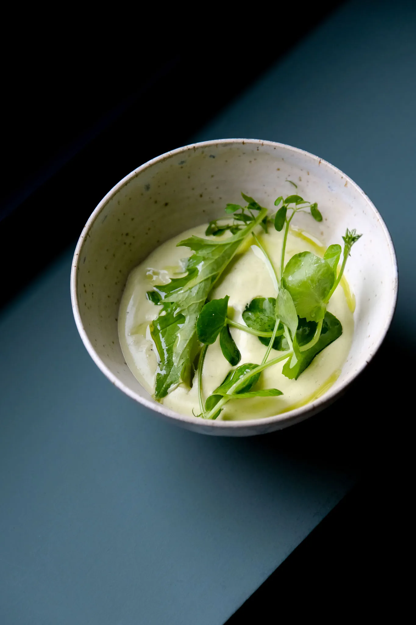 Œuf parfait, espuma de petits pois